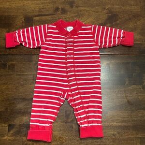 Polarn O. Pyret Organic Cotton Red Stripe Footless Sleeper – Size 56 1-2Months
